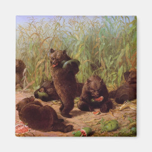 Bären im Wassermelonenfeld (von W.H. Beard) Magnet