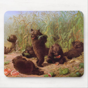 Bären im Wassermelonenfeld (von W.H. Beard) Mousepad
