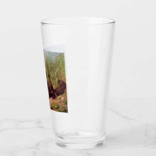 Bären im Watermelon Patch (von W.H. Beard) Glas (Links)