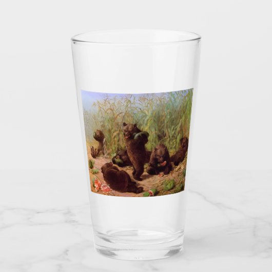Bären im Watermelon Patch (von W.H. Beard) Glas (Vorderseite)