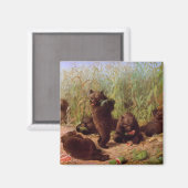 Bären im Watermelon Patch (von W.H. Beard) Magnet (Vorderseite/Rückseite)