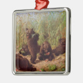 Bären im Watermelon Patch (von W.H. Beard) Ornament Aus Metall (Links)