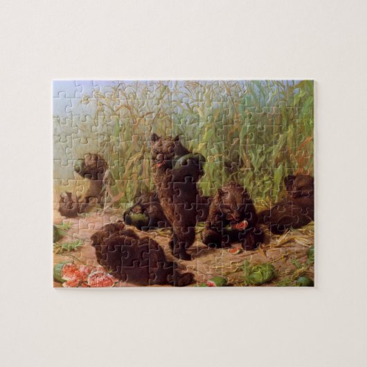 Bären im Watermelon Patch (von W.H. Beard) Puzzle (Horizontal)