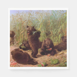 Bären im Watermelon Patch (von W.H. Beard) Serviette