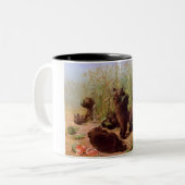 Bären im Watermelon Patch (von W.H. Beard) Zweifarbige Tasse (Vorderseite Links)