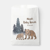 Bären im Winter Forest Scandi Neutral Baby Dusche Geschenktütchen (Vorderseite)