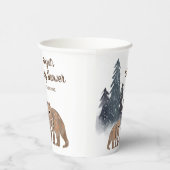 Bären im Winter Forest Scandi Neutral Baby Dusche Pappbecher (Rechts)