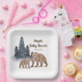 Bären im Winter Forest Scandi Neutral Baby Dusche Pappteller (Party)