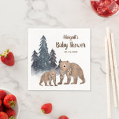 Bären im Winter Forest Scandi Neutral Baby Dusche Serviette (Beispiel)