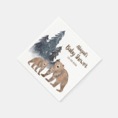 Bären im Winter Forest Scandi Neutral Baby Dusche Serviette (Ecke)