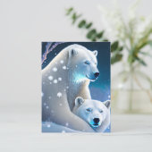 Bären im Winter, Postüberquerung Postkarte (Stehend Vorderseite)