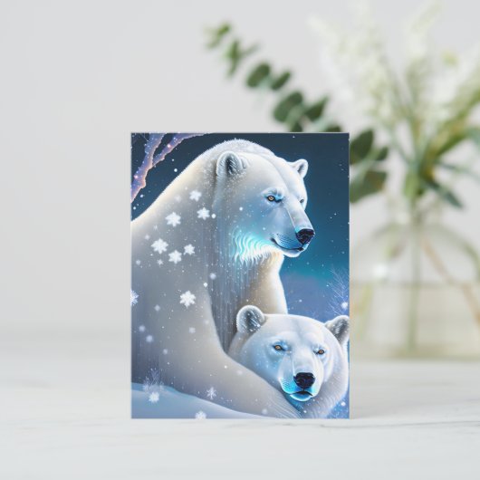 Bären im Winter, Postüberquerung Postkarte (Stehend Vorderseite)
