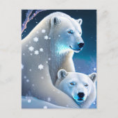 Bären im Winter, Postüberquerung Postkarte (Vorderseite)