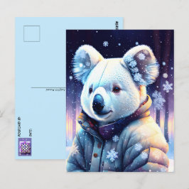 Bären im Winter, Postüberquerung Postkarte