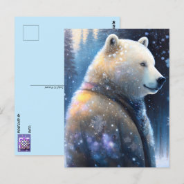 Bären im Winter, Postüberquerung Postkarte