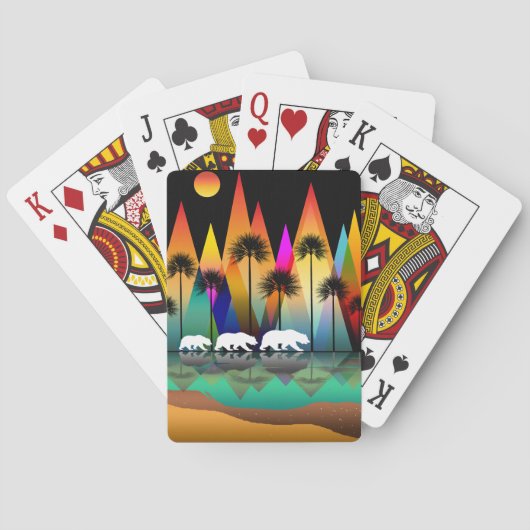 Bären in den Wäldern der modernen Berge Spielkarten (Rückseite)