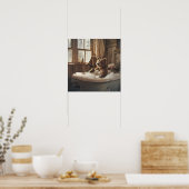 Bären in der Badewanne Bäder Kunst Poster (Küche)