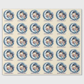 Bären in der Moonlight Boy Baby Dusche Geschenkpapier (Flach)