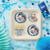 Bären in der Moonlight Boy Baby Dusche Pappteller (Party)