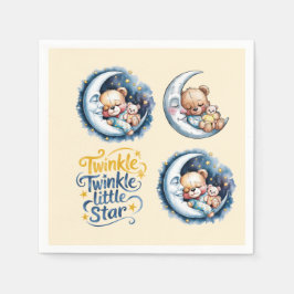 Bären in der Moonlight Boy Baby Dusche Serviette