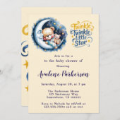 Bären in der Moonlight Boy Baby Dusche Willkommen Einladung (Vorne/Hinten)