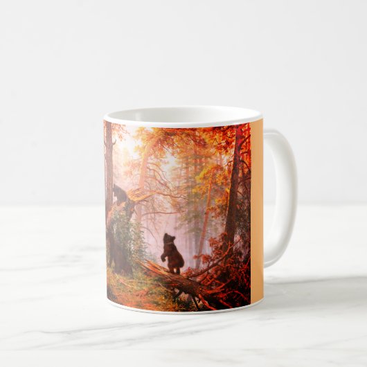 Bären in der Waldkunst Kaffeetasse (VorderseiteRechts)