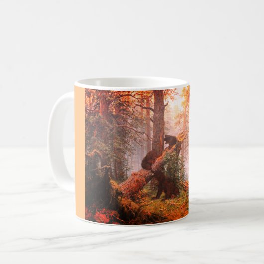 Bären in der Waldkunst Kaffeetasse (Vorderseite Links)