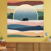 BÄREN IN DESERT SUNSET LEINWANDDRUCK (Insitu (Wohnzimmer))