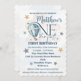 Bären in einem Ballon Einladungen zum 1. Geburtsta