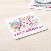 Bären in einem Balloon Square Paper-Untersetzer Rechteckiger Pappuntersetzer (angewinkelt)