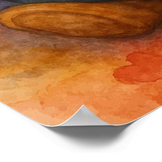 Bären in Liebe lesen - Aquarellkunst (kein Text) Poster (Ecke)