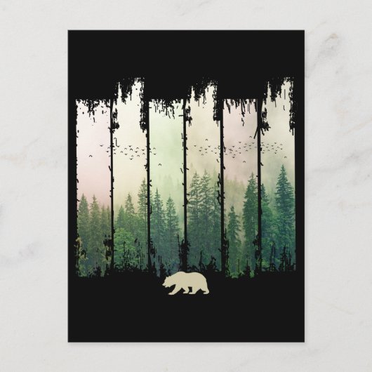 Bären in Waldlandschaft Postkarte (Vorderseite)