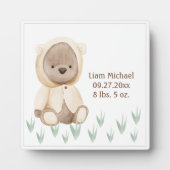 Bären Kinderzimmer Geburtsstat Wasserfarbe Rustika Fotoplatte (Vorderseite)