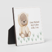 Bären Kinderzimmer Geburtsstat Wasserfarbe Rustika Fotoplatte (Vorderseite)