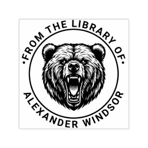 Bären-Kopf-Baring Zähne #2 Bibliotheksname Permastempel