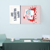 Bären küssen mit dem Valentinischen Roten Herz Banner (Messeveranstaltung)