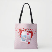 Bären küssen mit Liebe Herz Tasche (Vorderseite)