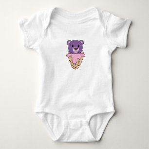 Bären Lila rosa Eiscreme Waffel Sweet Animes Baby Strampler