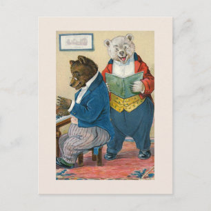 "Bären machen Musik" Vintage Postkarte