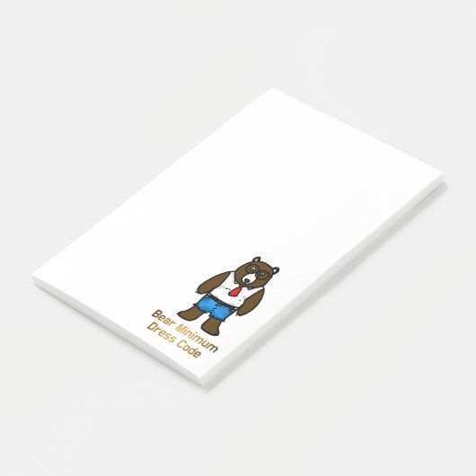 Bären Minimal Funny Office Pub Art Post-it Klebezettel (angewinkelt)