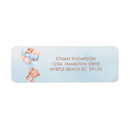 Bären mit Balloons Blue Return Address Label