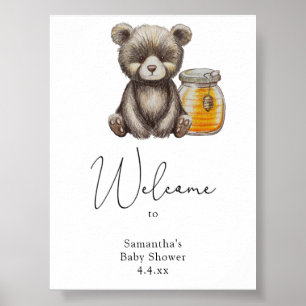 Bären mit Honiggläser - Willkommenspappe Poster