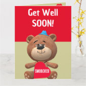 Bären mit Red Heart Kinder werden bald gut Karte (Gelbe Blume)