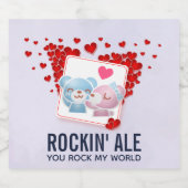 Bären mit roten Lieben überall küssen Bierflaschenetikett (Einzelnes Label)