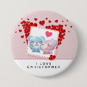 Bären mit roten Lieben überall küssen Button (Vorderseite)