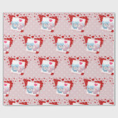 Bären mit roten Lieben überall küssen Geschenkpapier (Flach)