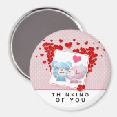 Bären mit roten Lieben überall küssen Magnet (Vorderseite/Rückseite)