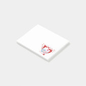 Bären mit roten Lieben überall küssen Post-it Klebezettel (angewinkelt)