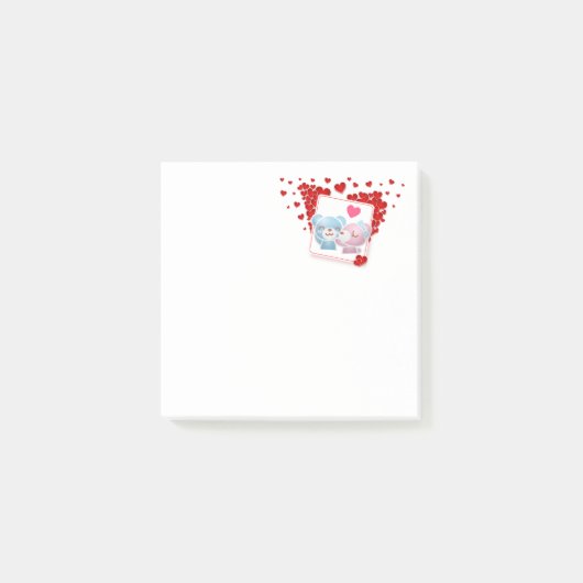 Bären mit roten Lieben überall küssen Post-it Klebezettel (Vorderseite)