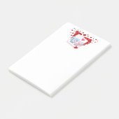 Bären mit roten Lieben überall küssen Post-it Klebezettel (angewinkelt)